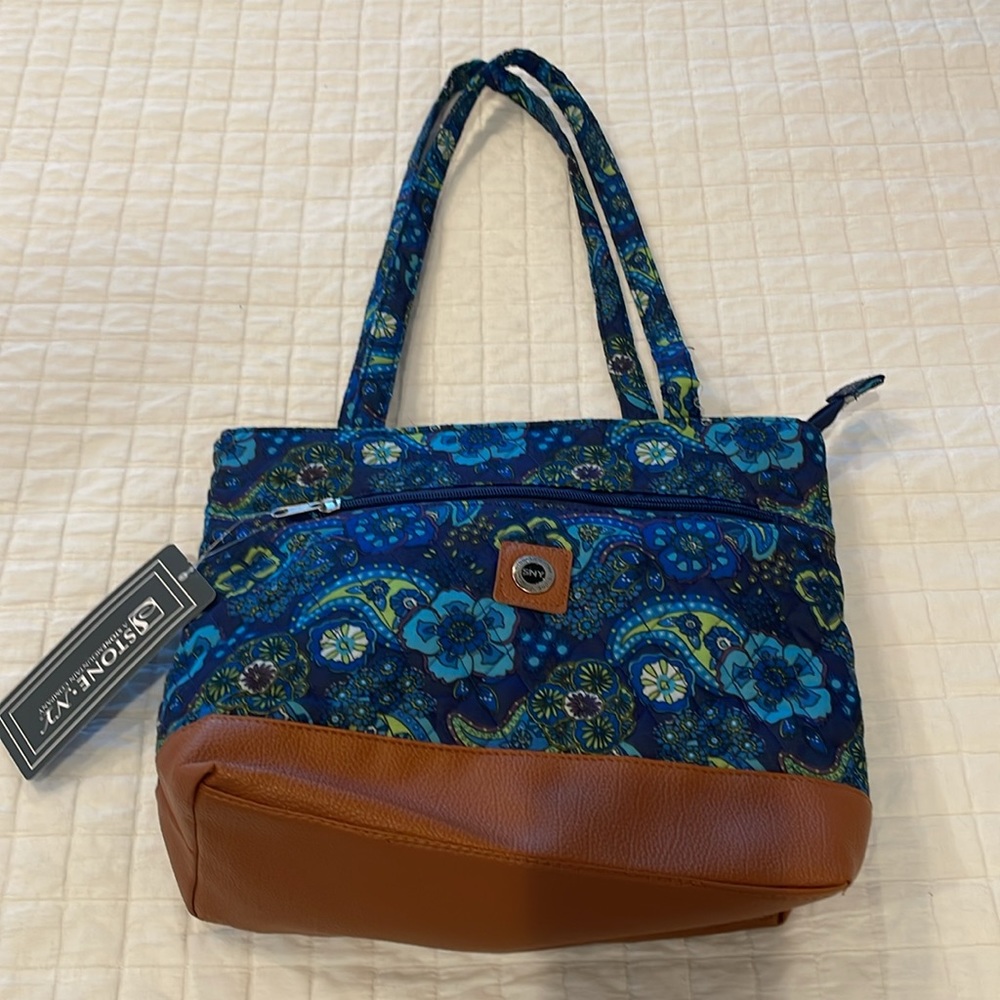Stone Mountain shoulder bag new York blue Paisley shoulder tote purse pocketbook